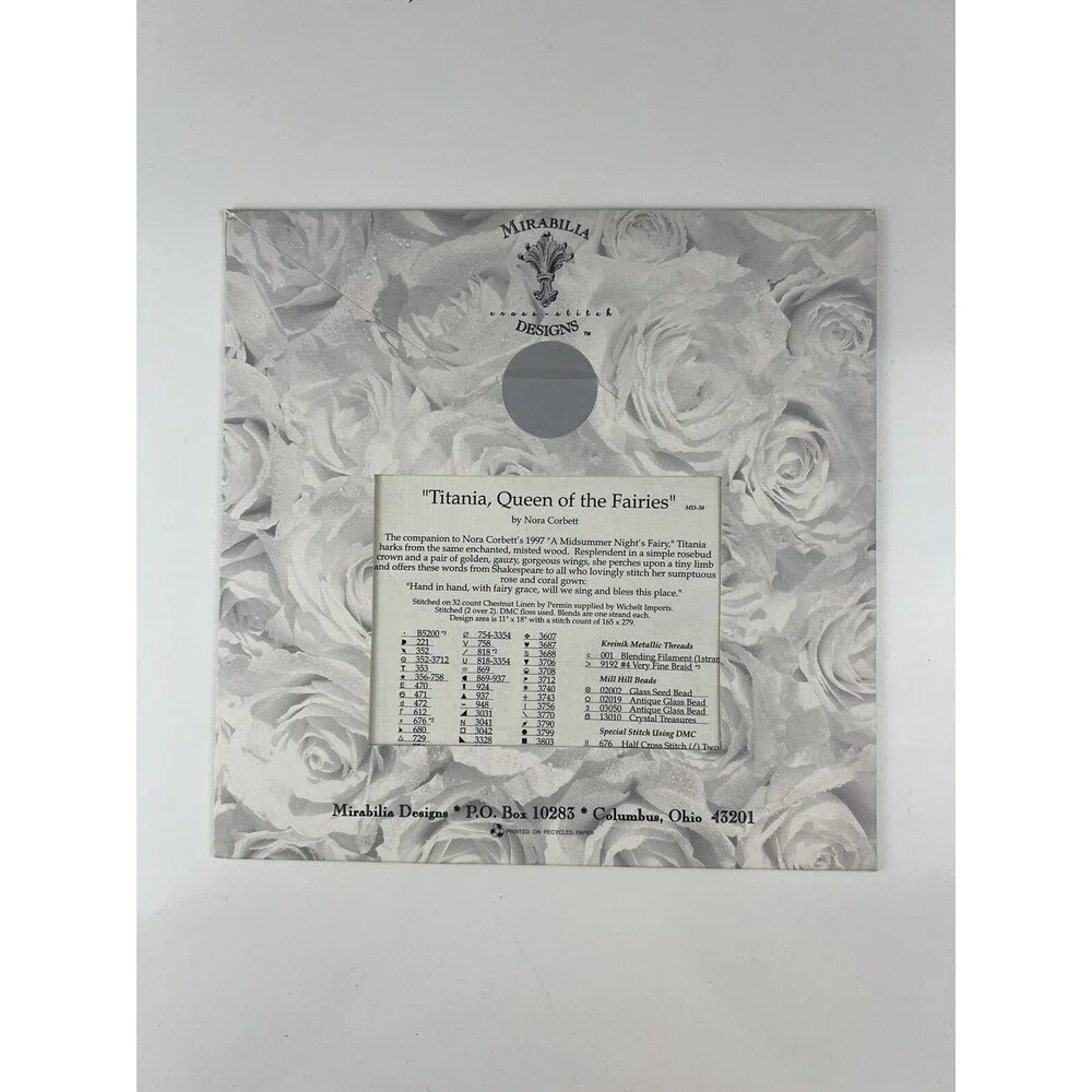 Mirabilia Nora Corbett Cross Stitch Pattern MD38 Titania Queen of the Fairies